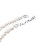 Nialaya Men's Necklace Pearl Choker with Double Panther Head in Silver 20 Inches / 50.8 cm MNEC_355