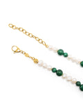 Nialaya Men's Necklace Pearl Choker with Green Aventurine and Malachite 20 Inches / 50.8 cm MNEC_209