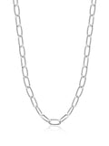 Nialaya Men's Necklace Sterling Silver Paperclip Chain 22 Inches / 55.88 cm