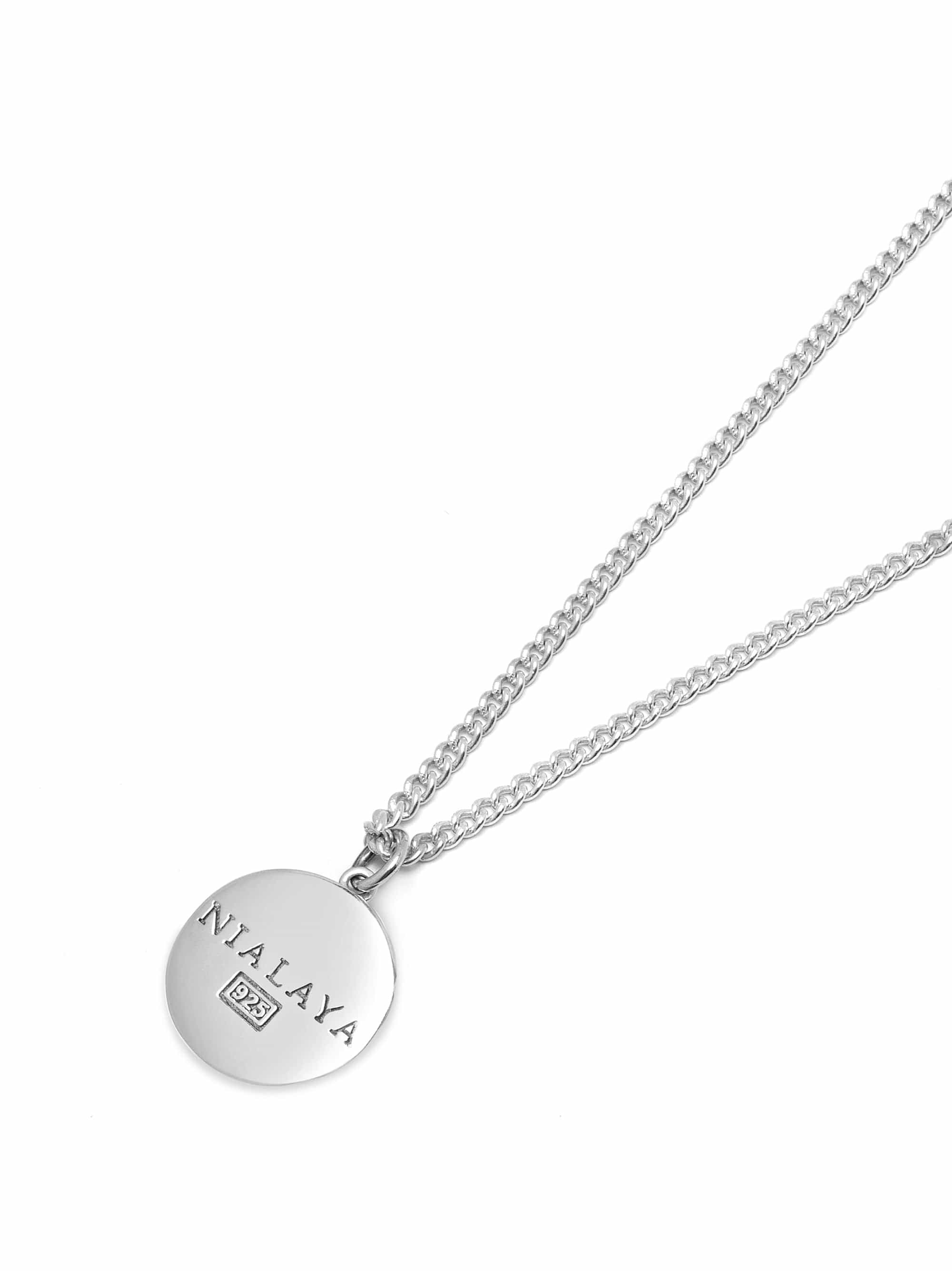 Nialaya Men's Necklace Sterling Silver Protector Medallion Sterling Silver Protector Medallion 22 inches (55.88 cm) MNEC_443
