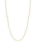 Nialaya Men's Necklace Thin Gold Filled Sterling Silver Box Chain 22 Inches / 55.88 cm