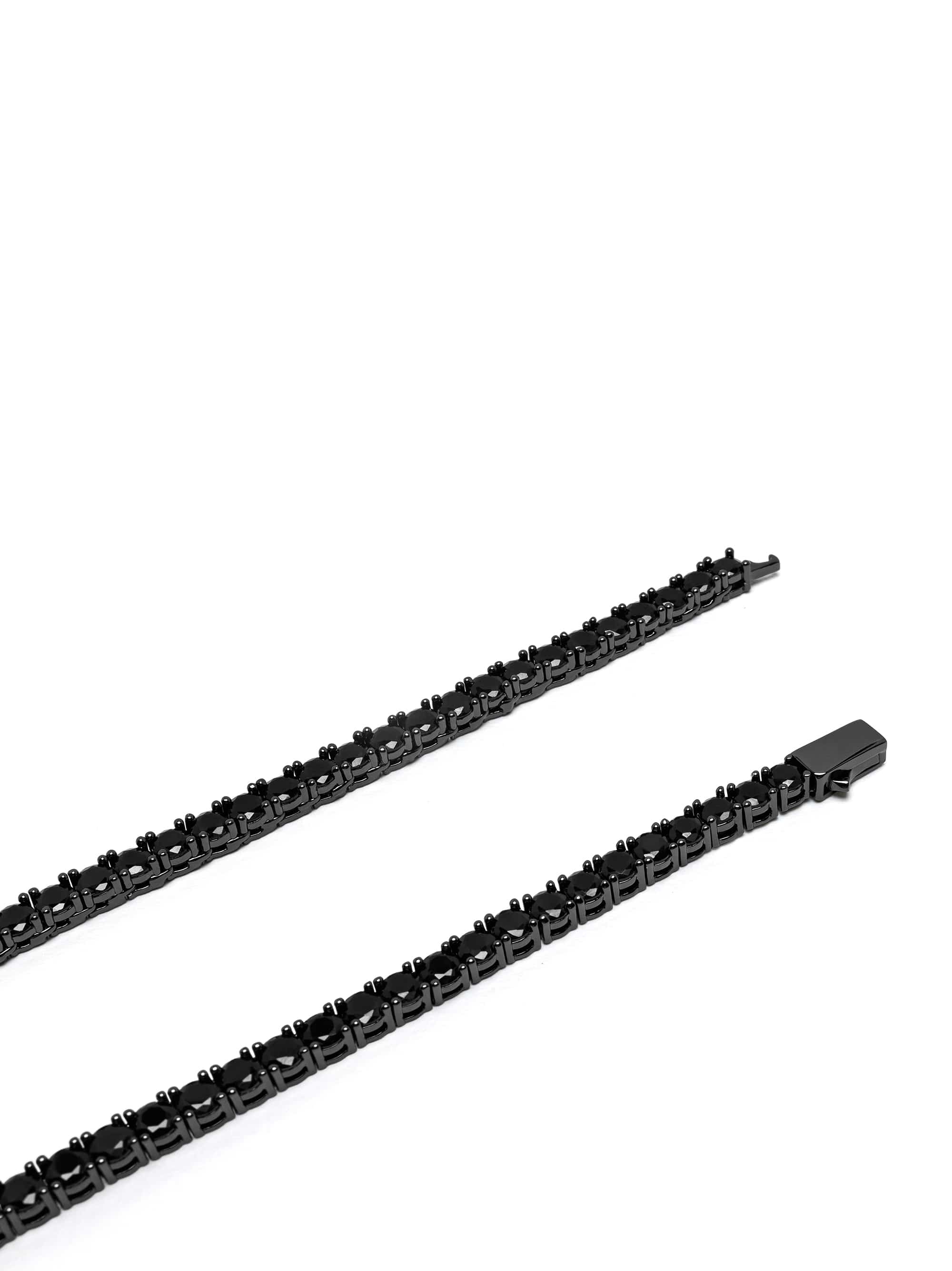 Nialaya Men's Necklace Total Black Tennis Necklace Total Black Tennis Necklace 20 inches / 50.80 cm MNEC_462