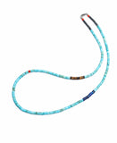 Nialaya Men's Necklace Turquoise Heishi Necklace with Tiger Eye and Blue Lapis 26 Inches / 66.04 cm MNEC_127