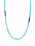 Nialaya Men's Necklace Turquoise Heishi Necklace with Tiger Eye and Blue Lapis 26 Inches / 66.04 cm MNEC_127