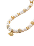 Nialaya Men's Necklace Women's Eye of Ra Pearl Choker 20 Inches / 50.8 cm