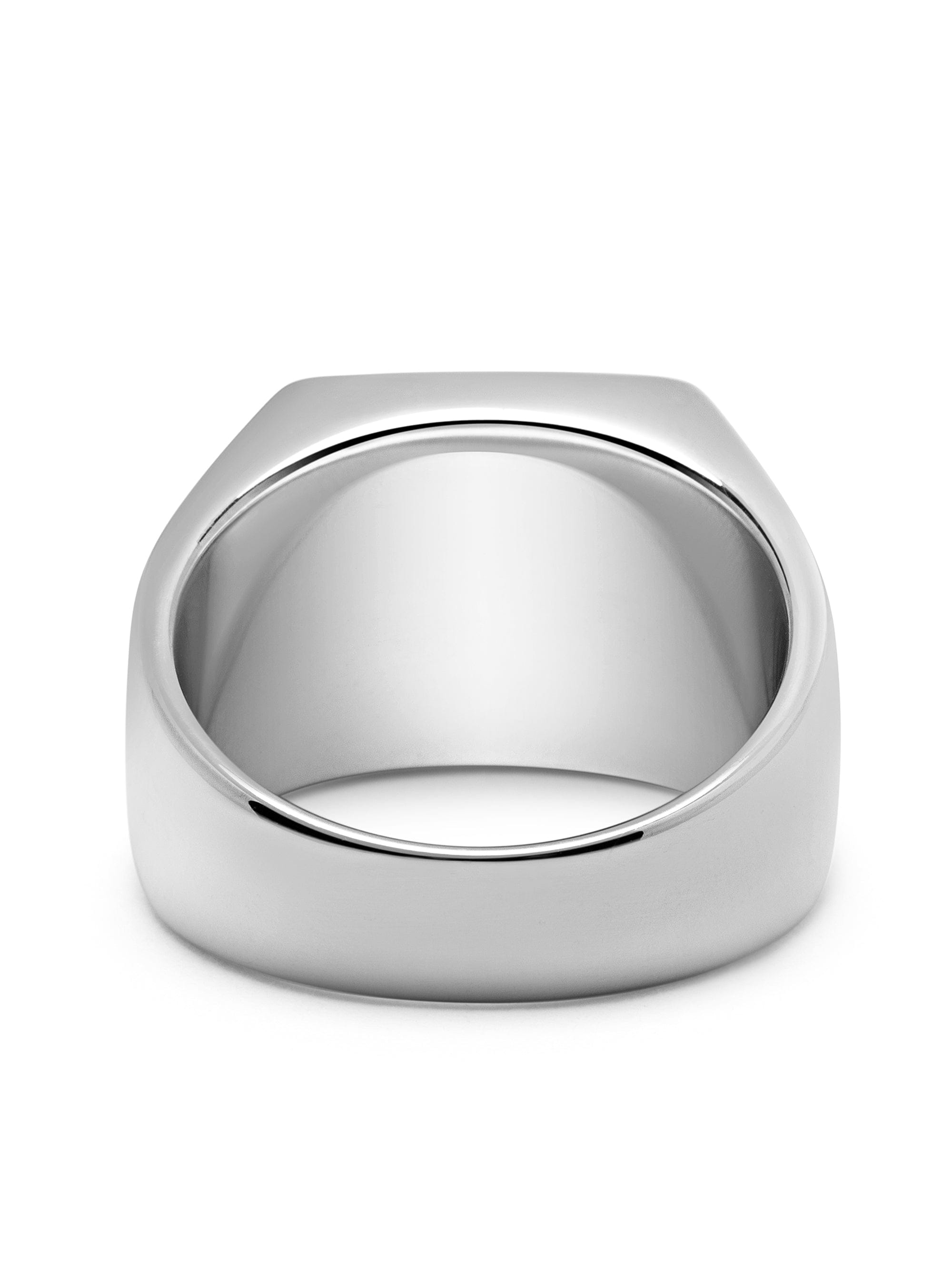 Nialaya Men's Ring Blue Zircon Signet Ring in Silver Blue Zircon Signet Ring in Silver