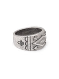 Nialaya Men's Ring Engraved Vintage Sterling Silver Ring