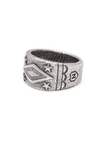 Nialaya Men's Ring Engraved Vintage Sterling Silver Ring