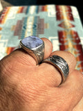 Nialaya Men's Ring Engraved Vintage Sterling Silver Ring