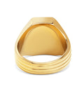 Nialaya Men's Ring Gold Squared Signet Ring with Onyx