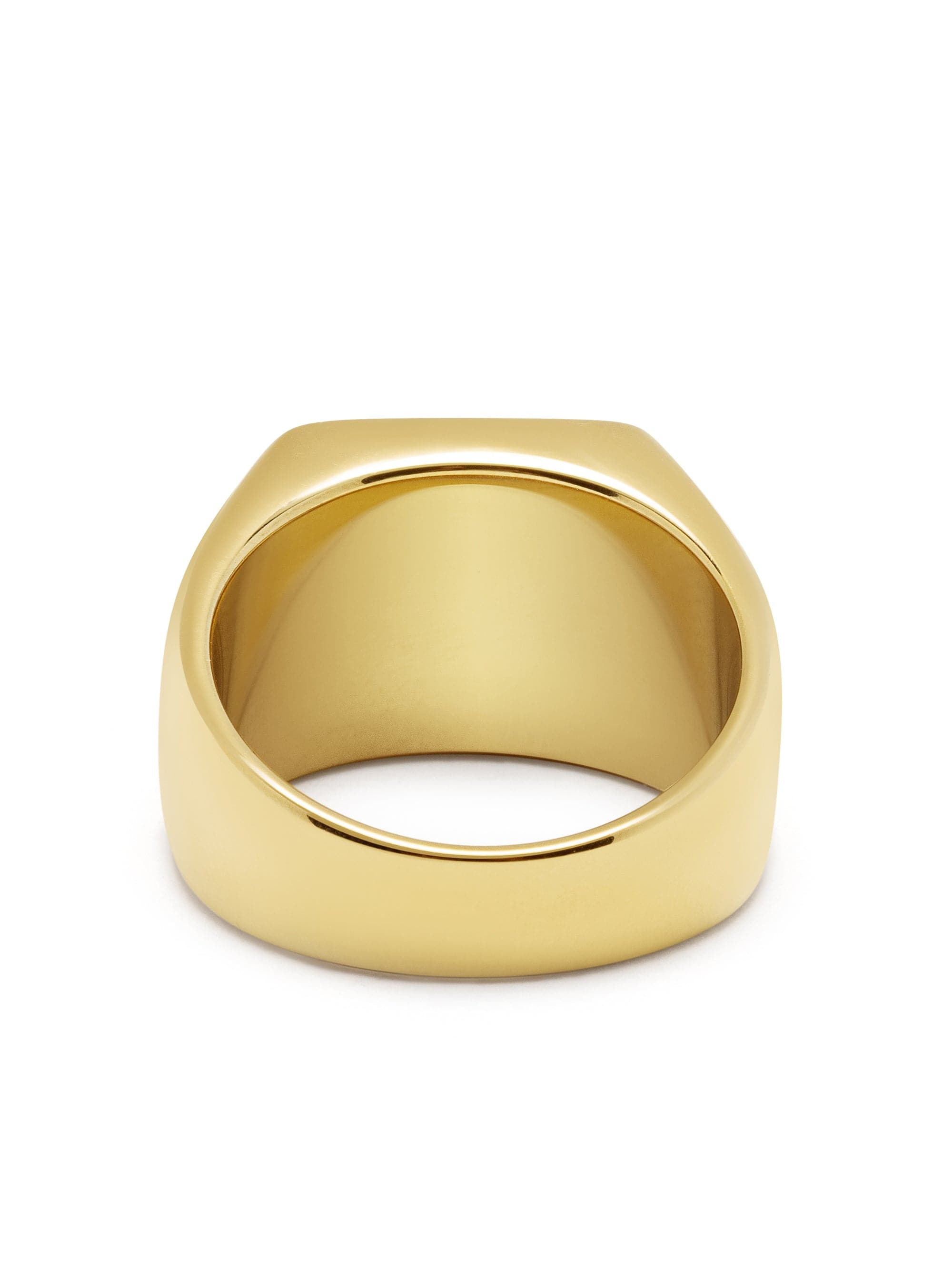 Nialaya Men's Ring Green Zircon Signet Ring in Gold Green Zircon Signet Ring in Gold