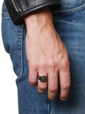 Nialaya Men's Ring Men's Black Shield Ring