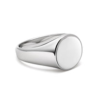 Men's Circular Sterling Silver Signet Ring