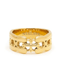 Nialaya Men's Ring Men's Cross Band Ring with Gold Plating