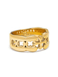 Men's Cross Band Ring with Gold Plating