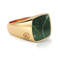 Men's Gold Signet Ring with African Turquoise
