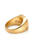 Nialaya Men's Ring Men's Gold Signet Ring with Onyx