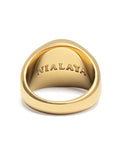 Nialaya Men's Ring Men's Gold Signet Ring with Pearl Dome