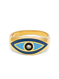 Nialaya Men's Ring Men's Large Evil Eye Ring