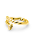Nialaya Men's Ring Men's Nail Ring with Dorje Engraving and Gold Finish