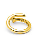 Nialaya Men's Ring Men's Nail Ring with Dorje Engraving and Gold Finish