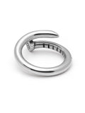 Nialaya Men's Ring Men's Nail Ring with Dorje Engraving and Silver Finish