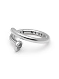 Nialaya Men's Ring Men's Nail Ring with Dorje Engraving and Silver Finish