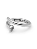 Men's Nail Ring with Dorje Engraving and Silver Finish