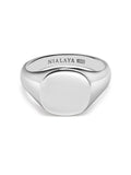 Nialaya Men's Ring Men's Rectangle Sterling Silver Signet Ring