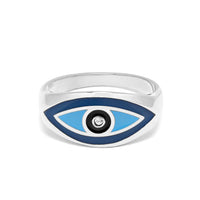 Women's Silver Evil Eye Ring