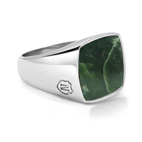 Men's Silver Signet Ring with African Turquoise
