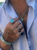 Nialaya Men's Ring Men's Silver Signet Ring with Onyx