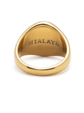 Nialaya Men's Ring Men's Stainless Steel Lion Crest Ring with Gold Plating