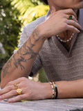 Nialaya Men's Ring Men's Stainless Steel Lion Crest Ring with Gold Plating