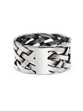 Nialaya Men's Ring Men's Stainless Steel Woven Chain Ring