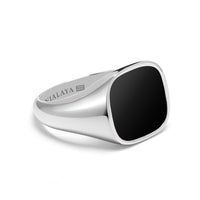 Men's Sterling Silver Signet Ring with Black Onyx