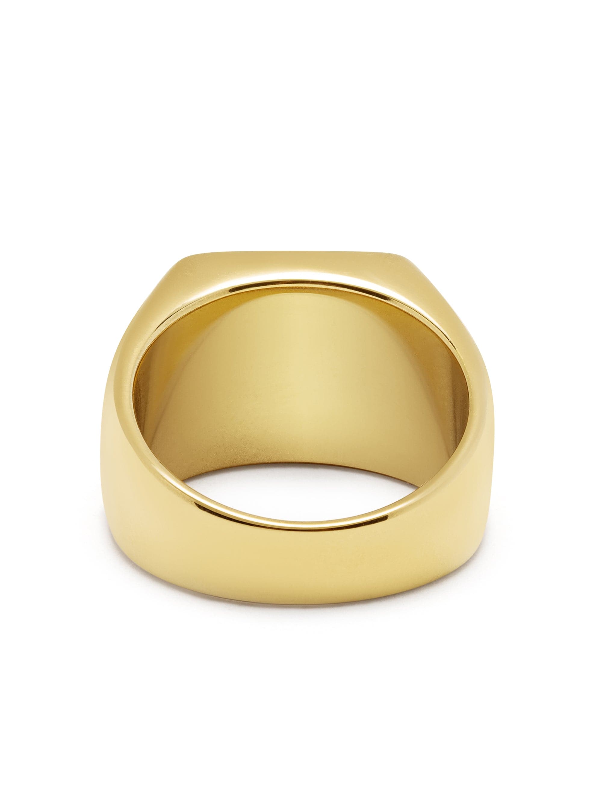 Nialaya Men's Ring Red Zircon Signet Ring in Gold Red Zircon Signet Ring in Gold