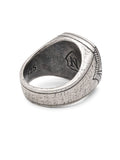 Nialaya Men's Ring Vintage Sterling Silver Signet Ring with Genuine Turquoise
