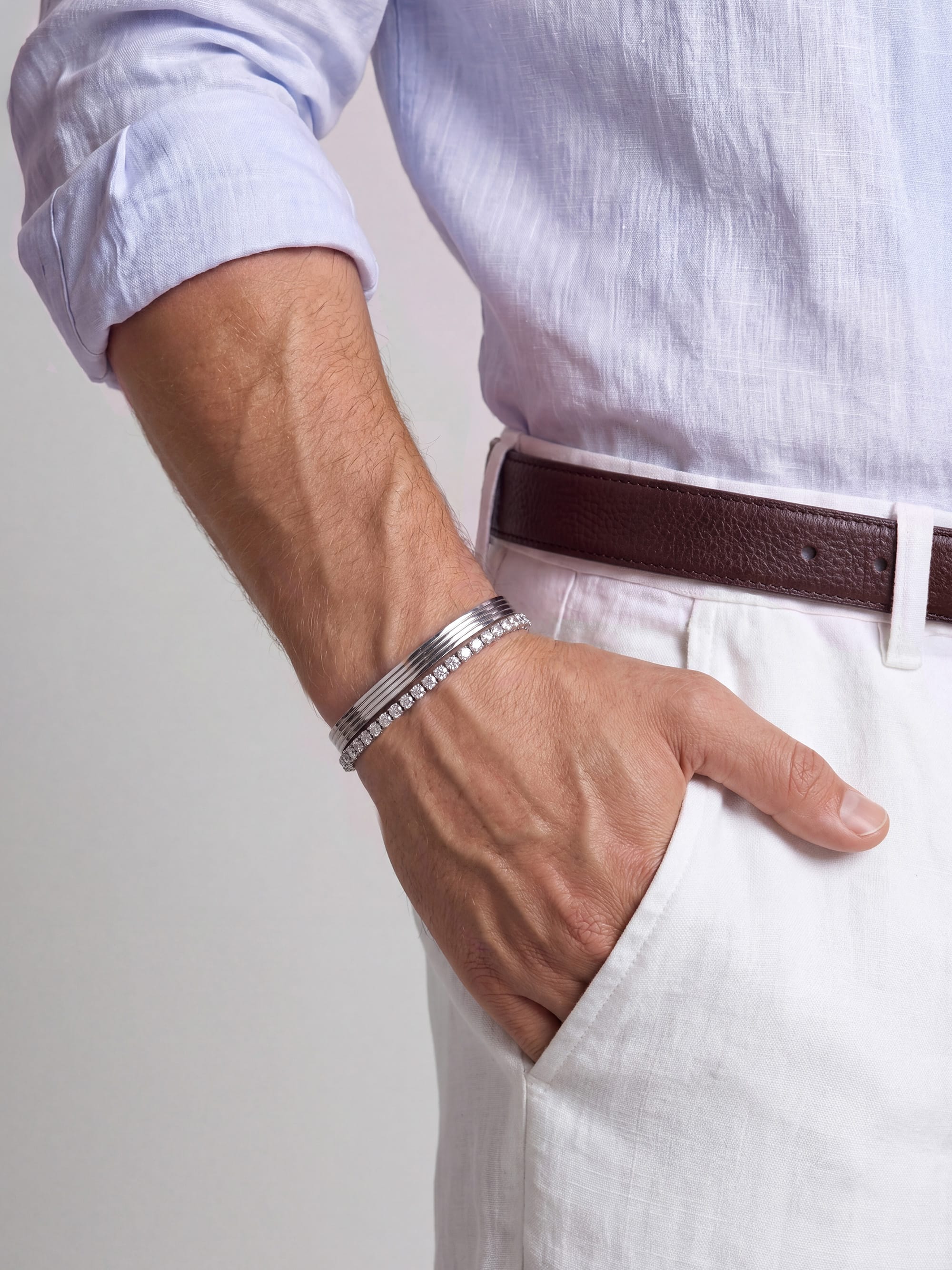 Nialaya Men's Stack Bracelet Ice Royale Stack Ice Royale Stack