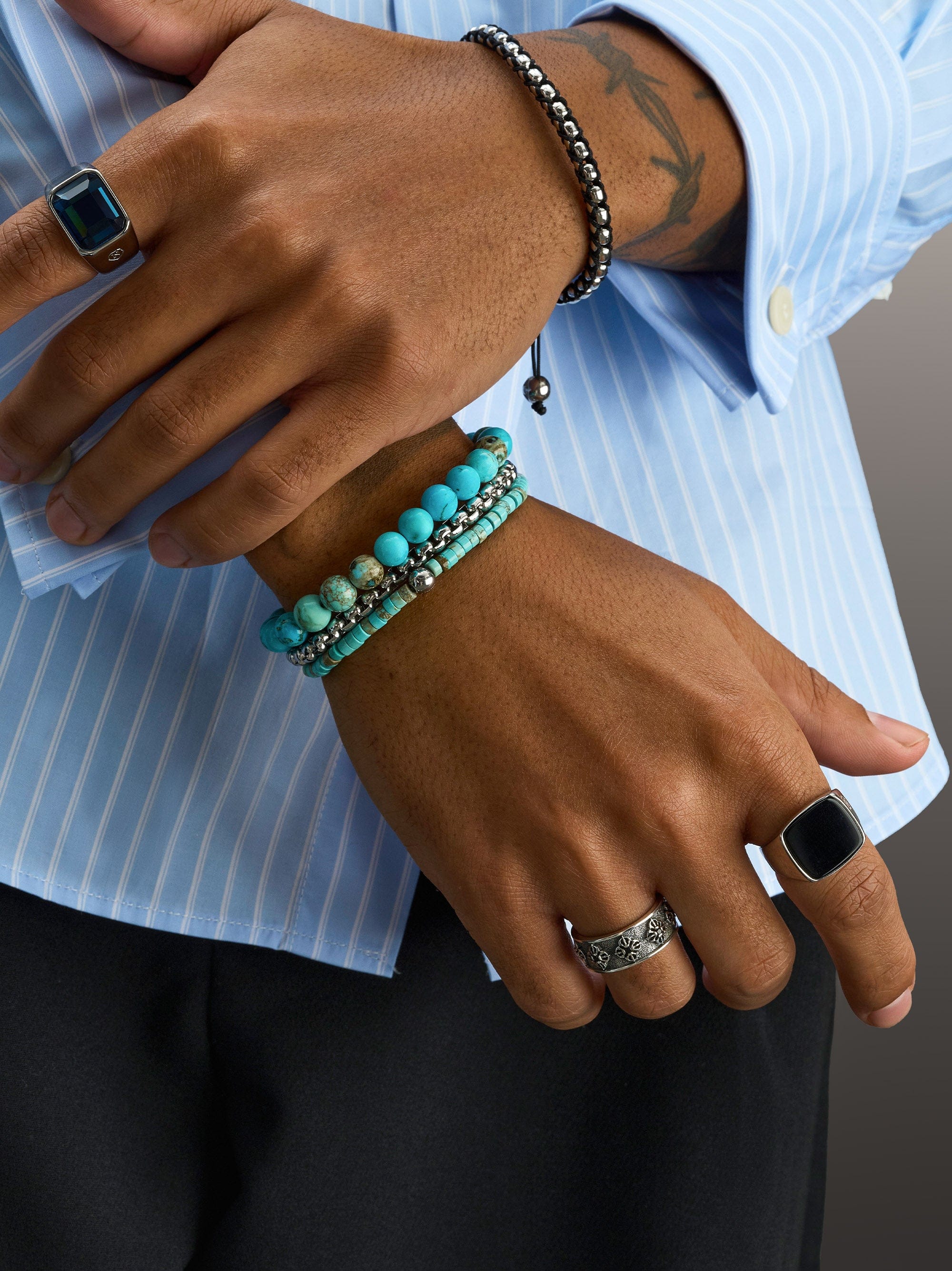 Nialaya Men's Stack Bracelet January Stack January Stack