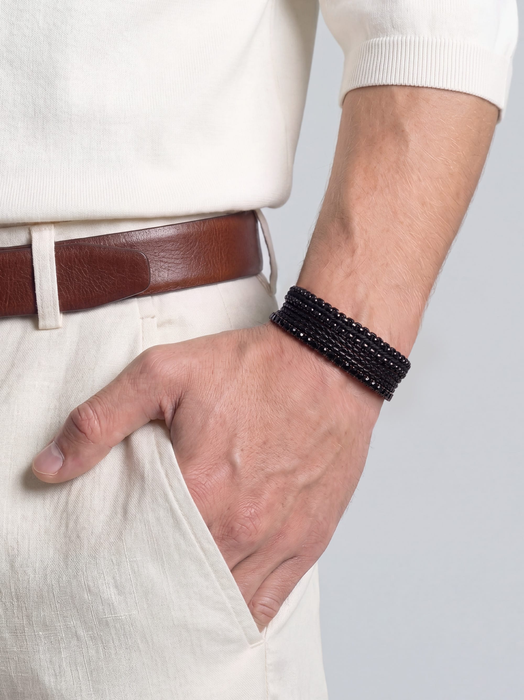 Nialaya Men's Stack Bracelet Midnight Stack Midnight Stack