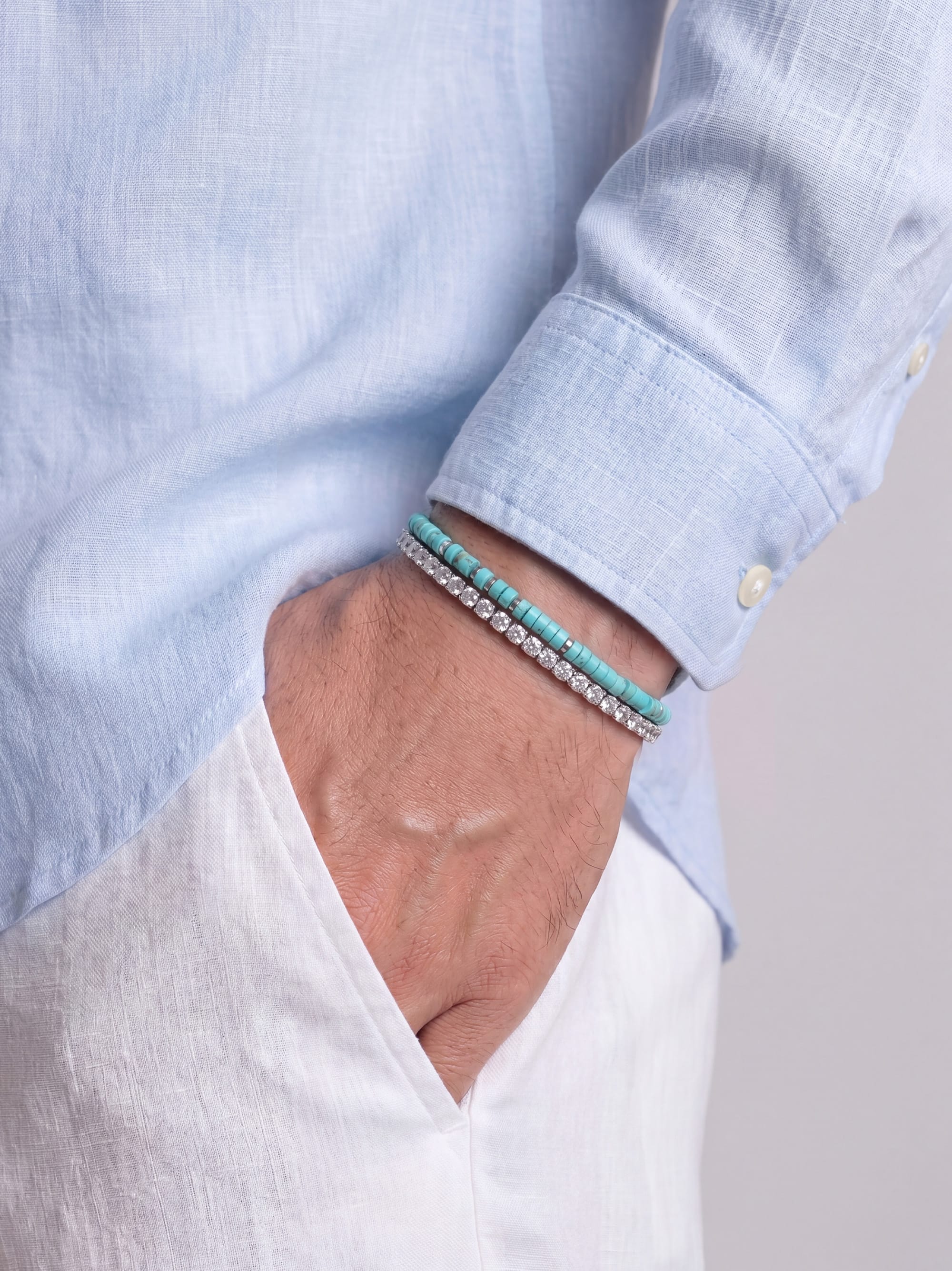 Nialaya Men's Stack Bracelet Ocean Spirit Stack Ocean Spirit Stack