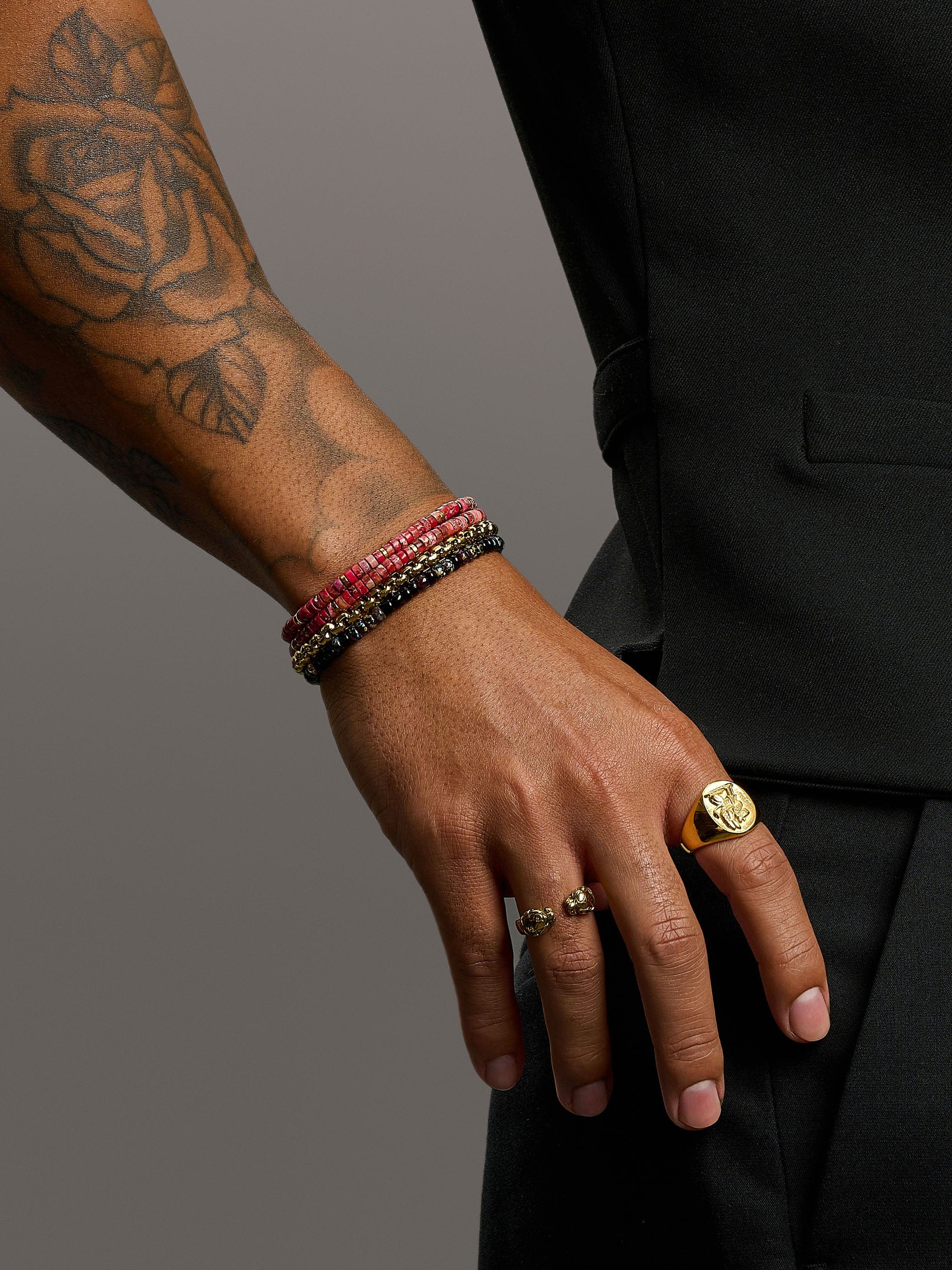 Nialaya Men's Stack Bracelet The St Moritz Stack The St Moritz Stack