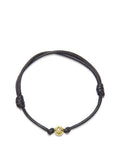 Nialaya Men's String Bracelet Black String Bracelet with Gold MST_003
