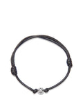Nialaya Men's String Bracelet Black String Bracelet with Silver MST_002