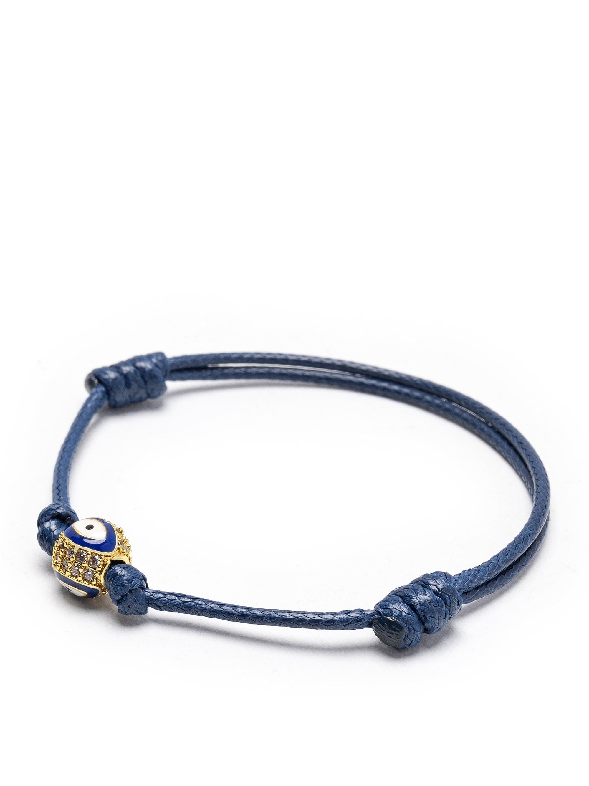 Nialaya Men's String Bracelet Blue Evil Eye String Bracelet Blue Evil Eye String Bracelet One Size MST_092