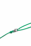 Nialaya Men's String Bracelet Green Wrap-Around String Bracelet with Sterling Silver Lock