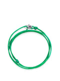 Green Wrap-Around String Bracelet with Sterling Silver Lock
