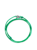 Green Wrap-Around String Bracelet with Sterling Silver Lock