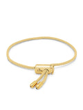 Nialaya Men's String Bracelet Men's Beige String Bracelet with Adjustable Gold Lock MST_082